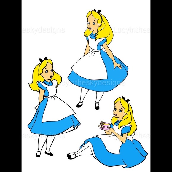 Alice in Wonderland Bright Art Print 8.5x11 - Picture 2 of 5